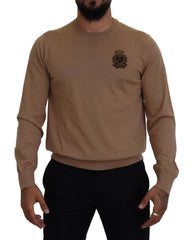 Dolce & Gabbana Beige Cashmere Crown Logo Pullover Sweater -   -  Dolce & Gabbana.