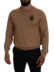 Dolce & Gabbana Beige Cashmere Crown Logo Pullover Sweater -   -  Dolce & Gabbana.