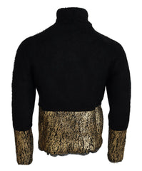 Dolce & Gabbana Black Gold Turtleneck Mohair Pullover Mens Sweater -   -  Dolce & Gabbana.