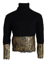 Dolce & Gabbana Black Gold Turtleneck Mohair Pullover Mens Sweater -   -  Dolce & Gabbana.