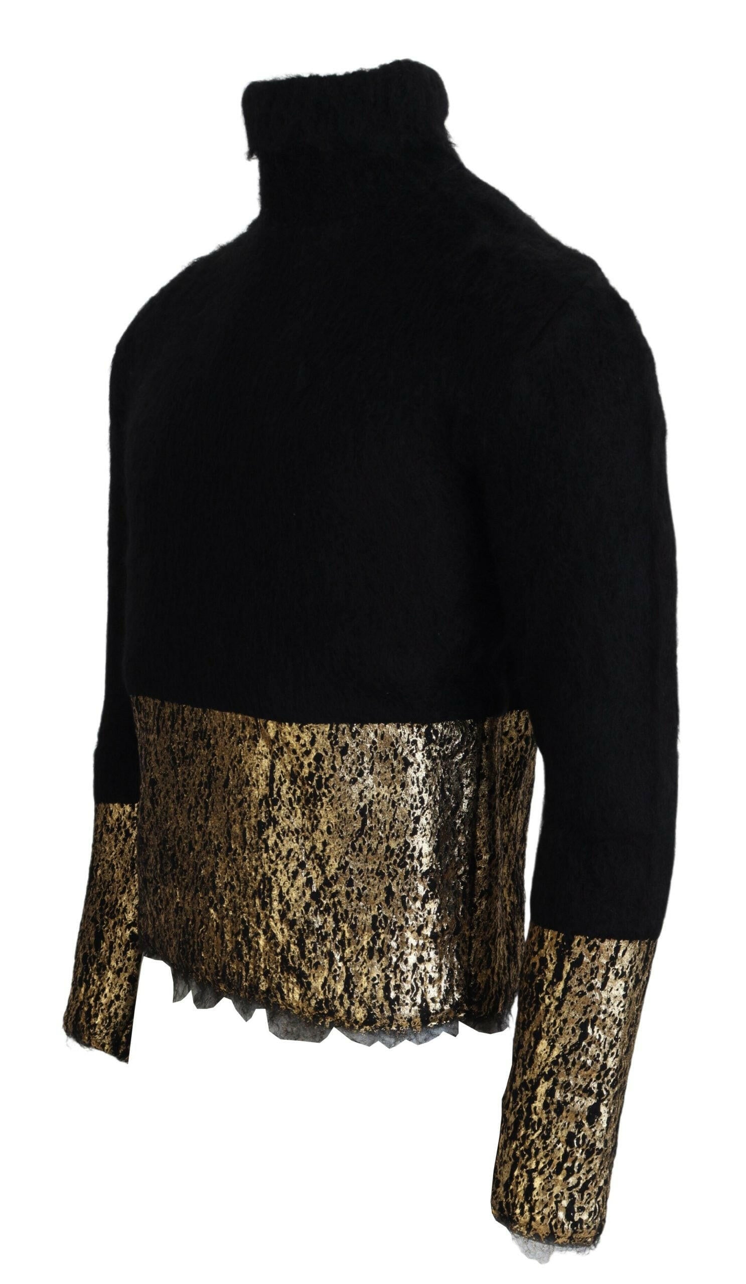 Dolce & Gabbana Black Gold Turtleneck Mohair Pullover Mens Sweater -   -  Dolce & Gabbana. Dolce & Gabbana Black Gold Turtleneck Mohair Pullover Mens Sweater -   -  Dolce & Gabbana.