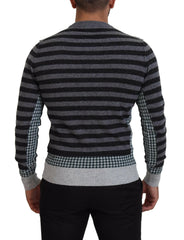 Dolce & Gabbana Black Gray Wool Logo Pullover Sweater -   -  Dolce & Gabbana.