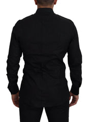 Dolce & Gabbana Black Gold Crown Slim Fit Dress Formal Shirt -   -  Dolce & Gabbana.