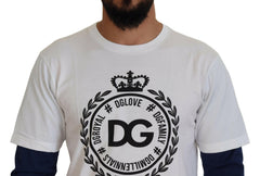 Dolce & Gabbana White Blue DG Crown Pullover Sweater - - Dolce & Gabbana.