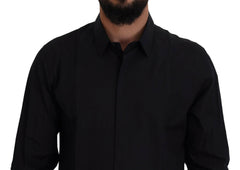 Dolce & Gabbana Black Gold Cotton Slim Fit Dress Mens Shirt -   -  Dolce & Gabbana.