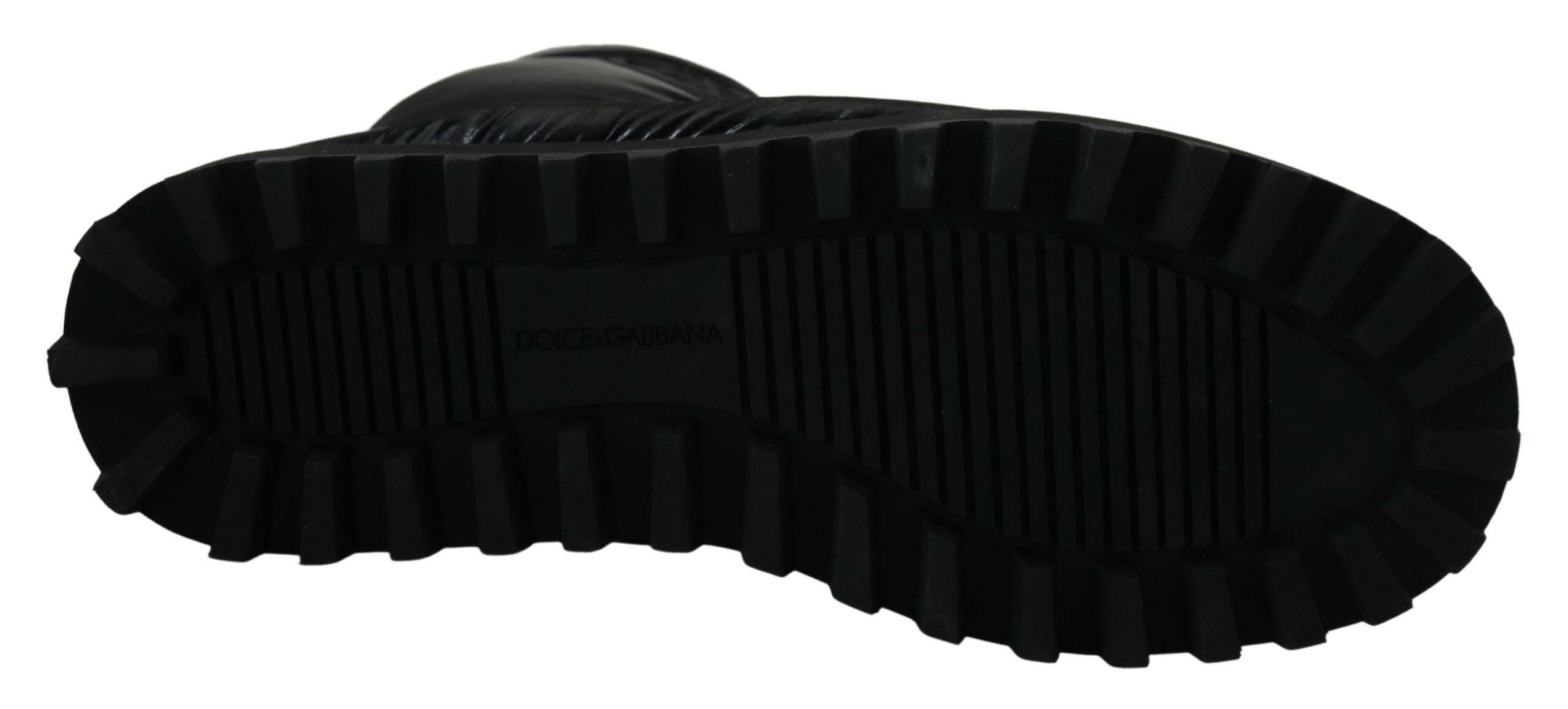 Dolce & Gabbana Black Boots Padded Mid Calf Winter Shoes -   -  Dolce & Gabbana. Dolce & Gabbana Black Boots Padded Mid Calf Winter Shoes -   -  Dolce & Gabbana.