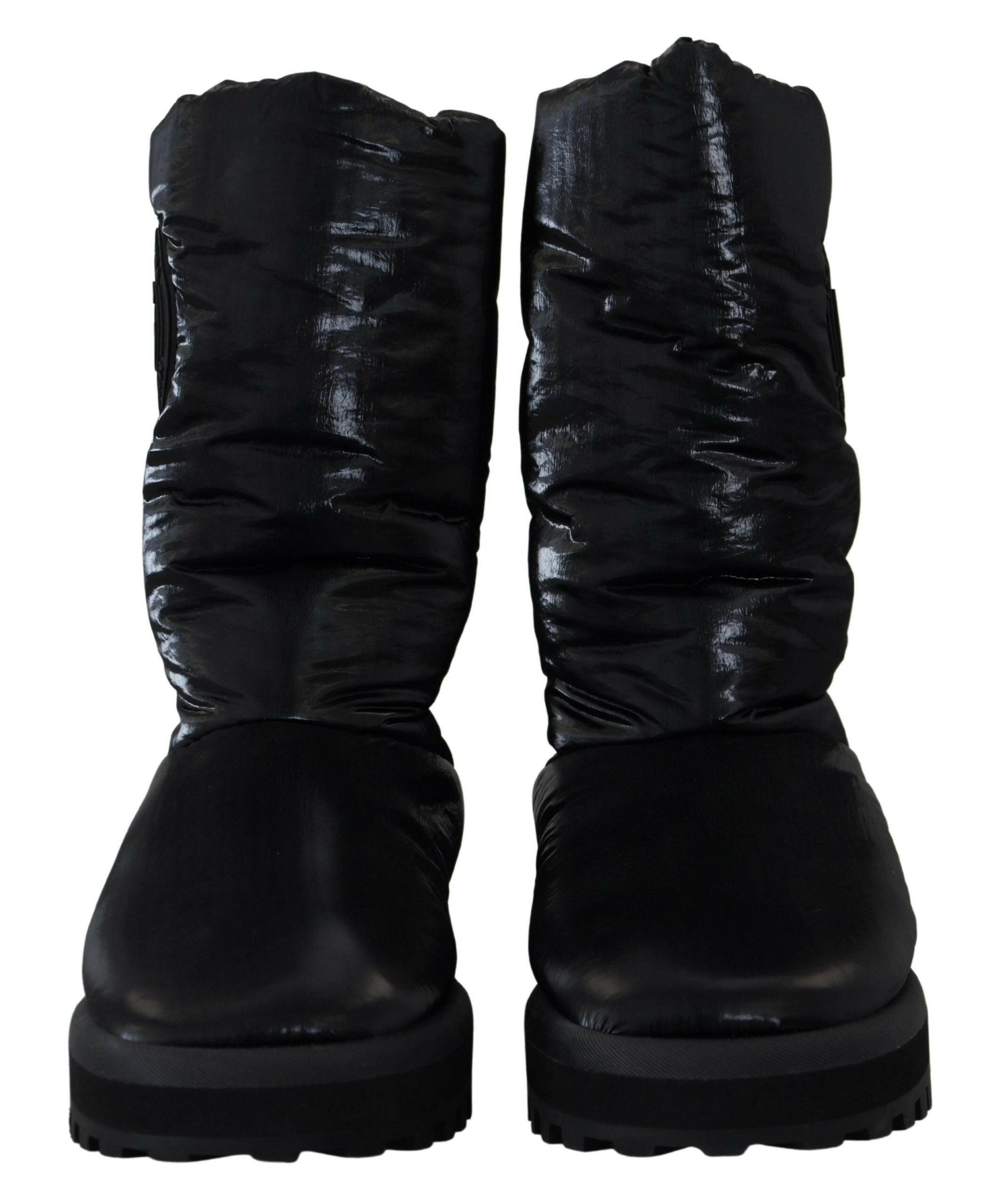 Dolce & Gabbana Black Boots Padded Mid Calf Winter Shoes -   -  Dolce & Gabbana. Dolce & Gabbana Black Boots Padded Mid Calf Winter Shoes -   -  Dolce & Gabbana.