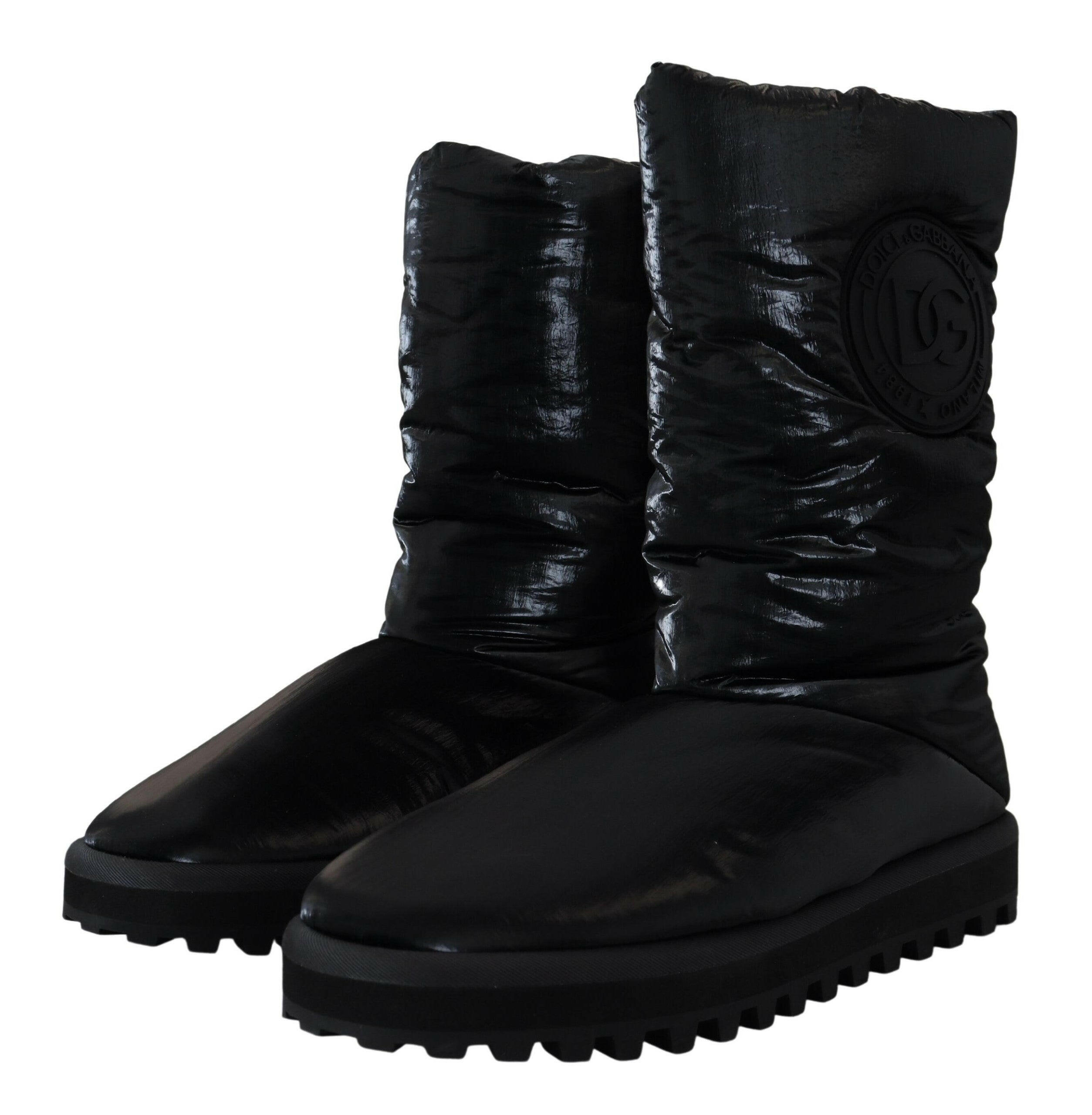 Dolce & Gabbana Black Boots Padded Mid Calf Winter Shoes -   -  Dolce & Gabbana. Dolce & Gabbana Black Boots Padded Mid Calf Winter Shoes -   -  Dolce & Gabbana.