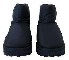 Dolce & Gabbana Blue Nylon Boots Padded Mid Calf Shoes -   -  Dolce & Gabbana.