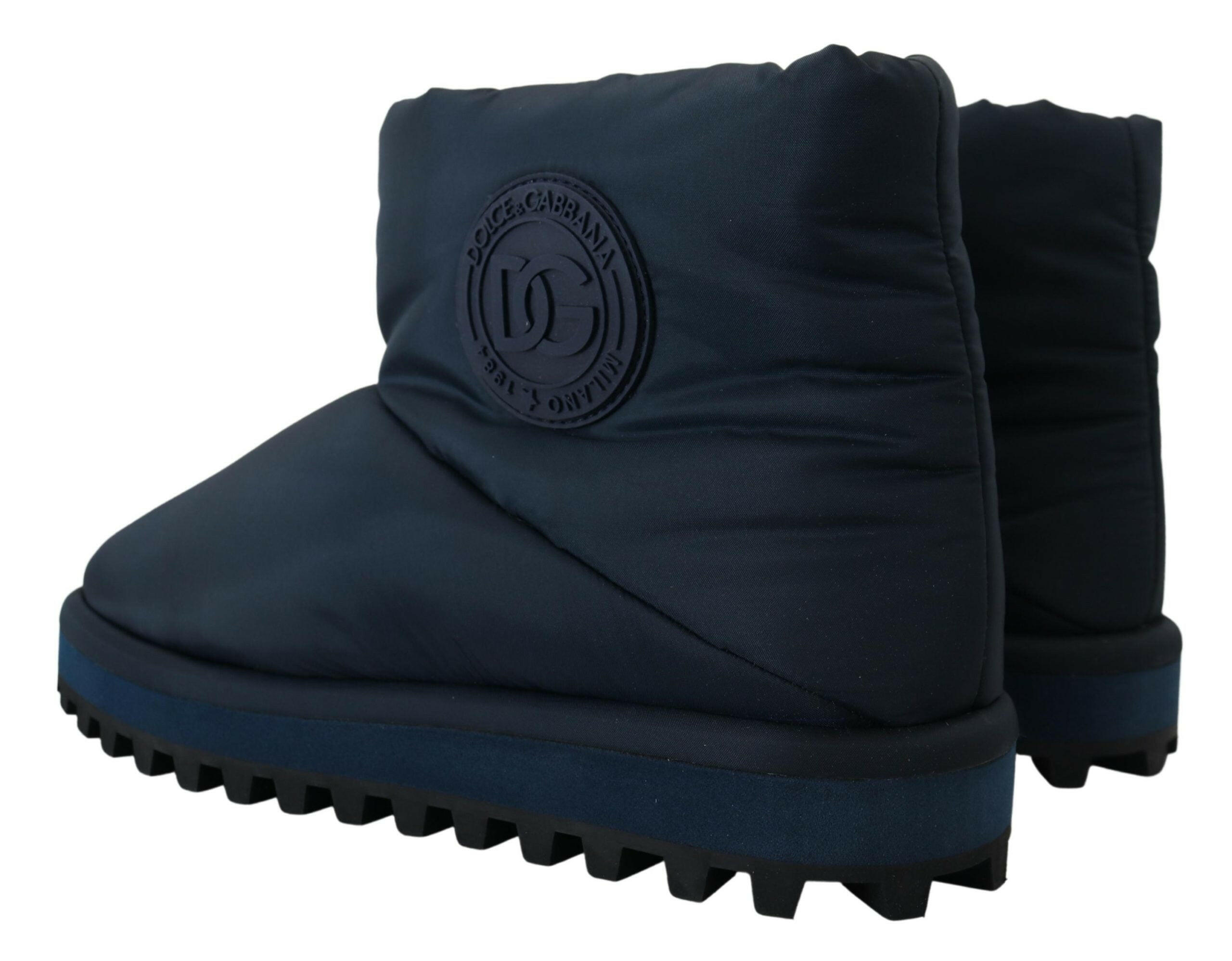 Dolce & Gabbana Blue Nylon Boots Padded Mid Calf Shoes -   -  Dolce & Gabbana. Dolce & Gabbana Blue Nylon Boots Padded Mid Calf Shoes -   -  Dolce & Gabbana.