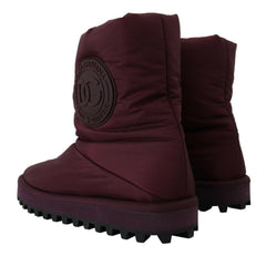 Dolce & Gabbana Bordeaux Nylon Boots Padded Mid Shoes -   -  Dolce & Gabbana.