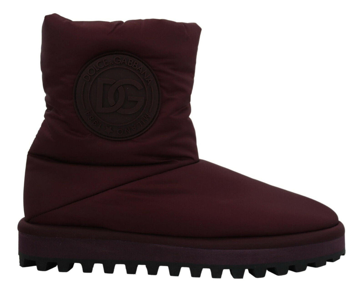 Dolce & Gabbana Bordeaux Nylon Boots Padded Mid Shoes -   -  Dolce & Gabbana.