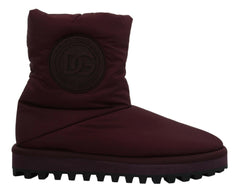 Dolce & Gabbana Bordeaux Nylon Boots Padded Mid Shoes -   -  Dolce & Gabbana.