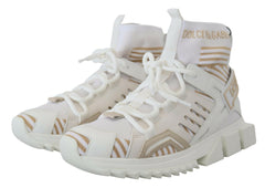Dolce & Gabbana White Beige Sorrento Sneakers Shoes -   -  Dolce & Gabbana.