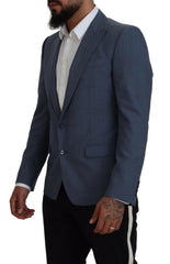 Dolce & Gabbana Blue Wool Stretch Slim Fit Jacket Blazer -   -  Dolce & Gabbana.