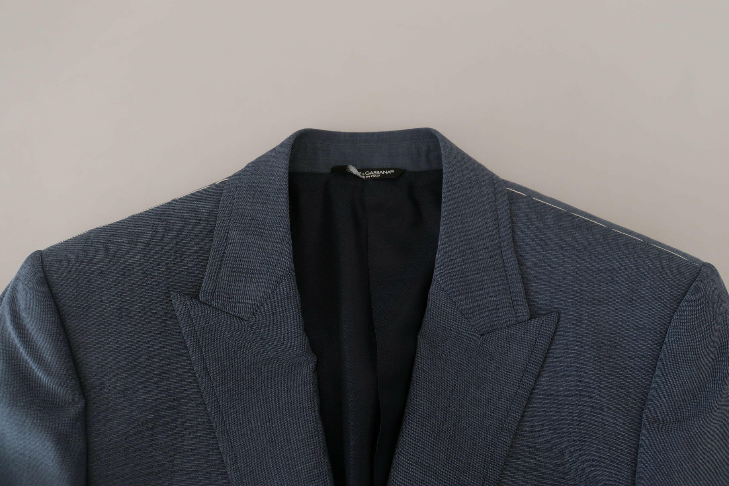 Dolce & Gabbana Blue Wool Stretch Slim Fit Jacket Blazer -   -  Dolce & Gabbana. Dolce & Gabbana Blue Wool Stretch Slim Fit Jacket Blazer -   -  Dolce & Gabbana.