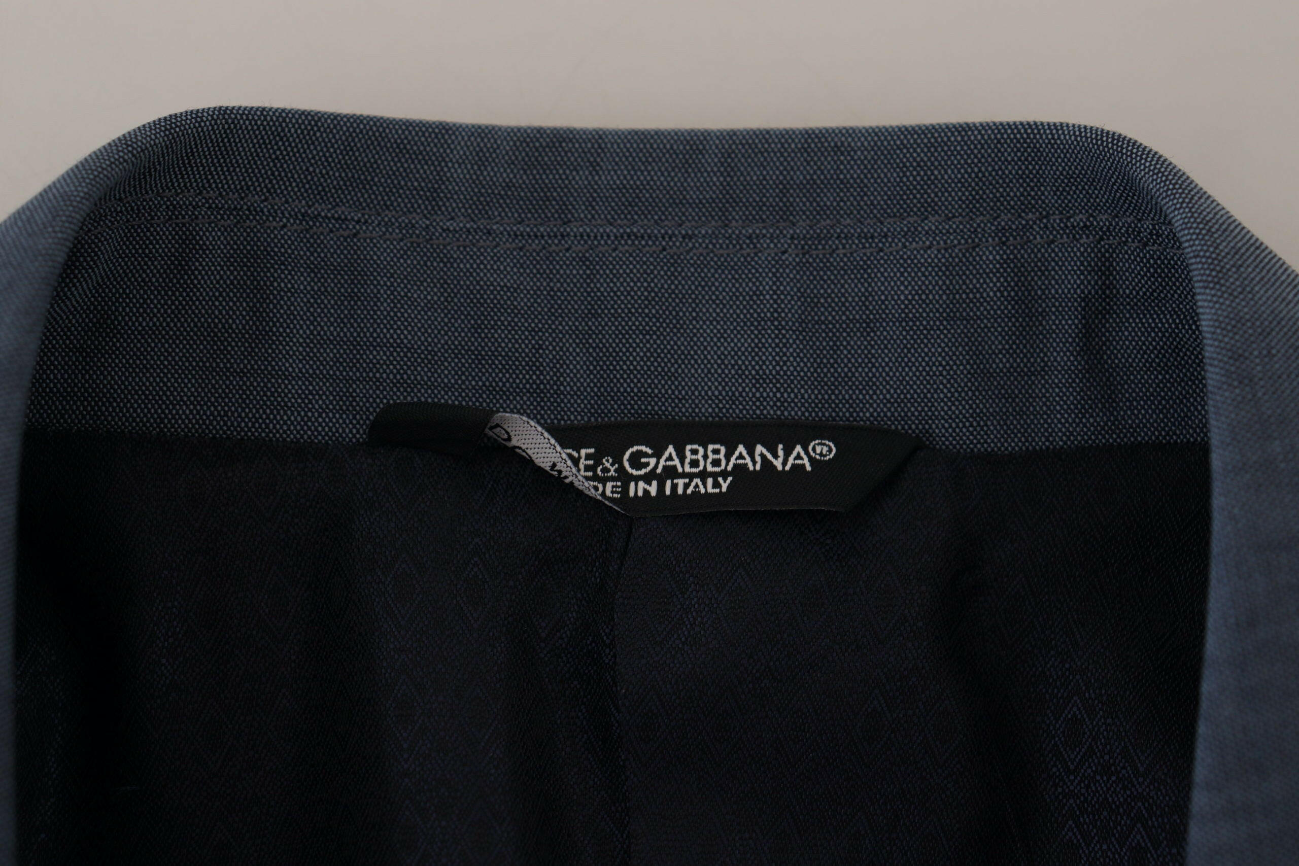 Dolce & Gabbana Blue Wool Stretch Slim Fit Jacket Blazer -   -  Dolce & Gabbana. Dolce & Gabbana Blue Wool Stretch Slim Fit Jacket Blazer -   -  Dolce & Gabbana.