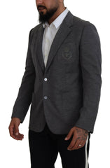 Dolce & Gabbana Gray Wool Stretch Slim Fit Jacket Blazer -   -  Dolce & Gabbana.