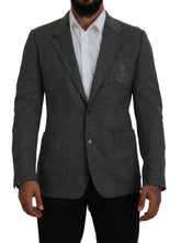 Dolce & Gabbana Gray Wool Stretch Slim Fit Jacket Blazer -   -  Dolce & Gabbana.