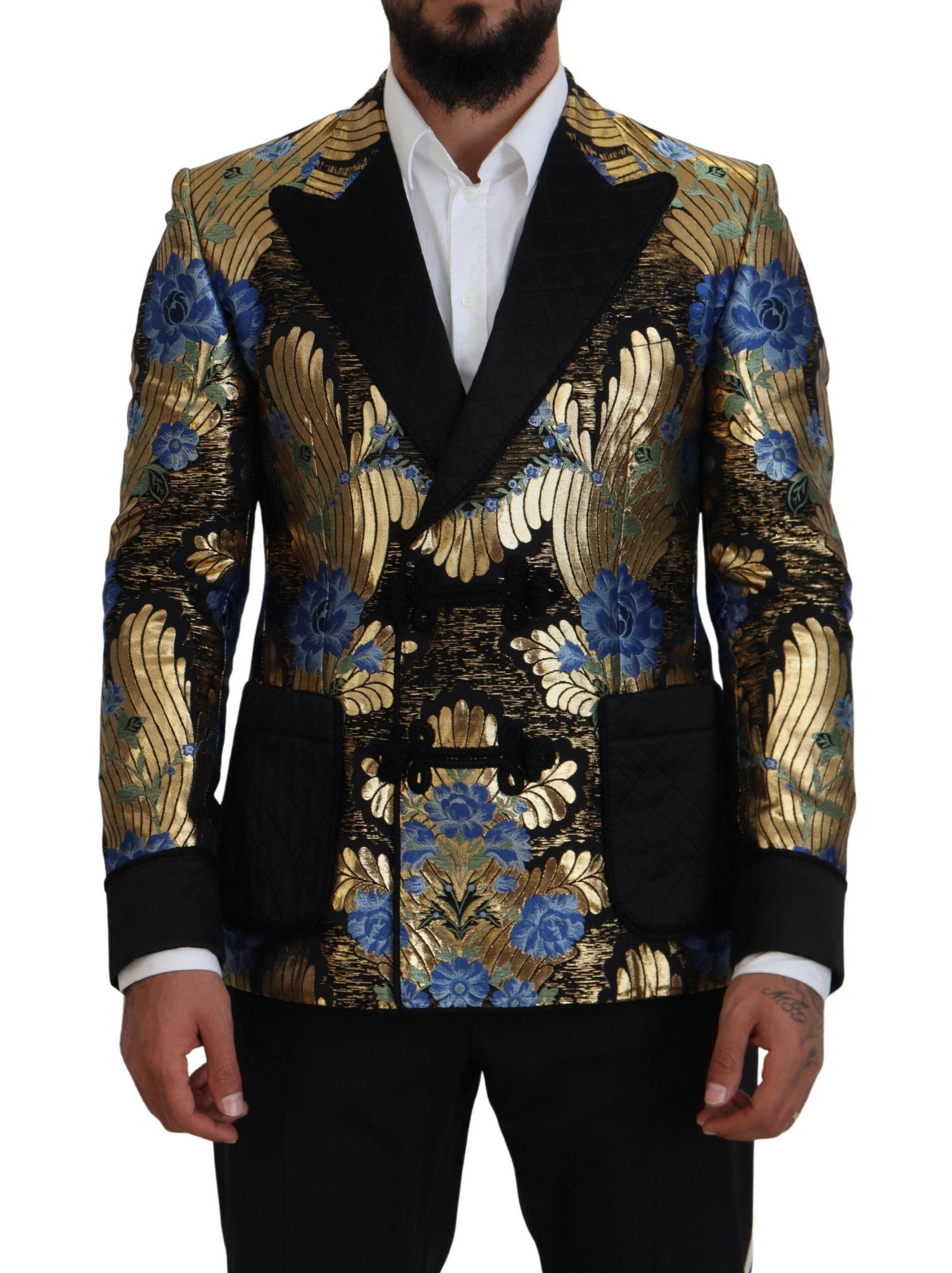 Dolce & Gabbana Gold Lurex Double Breasted Jacket Blazer -   -  Dolce & Gabbana.
