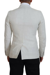 Dolce & Gabbana White Linen Slim Fit Jacket Blazer -   -  Dolce & Gabbana.