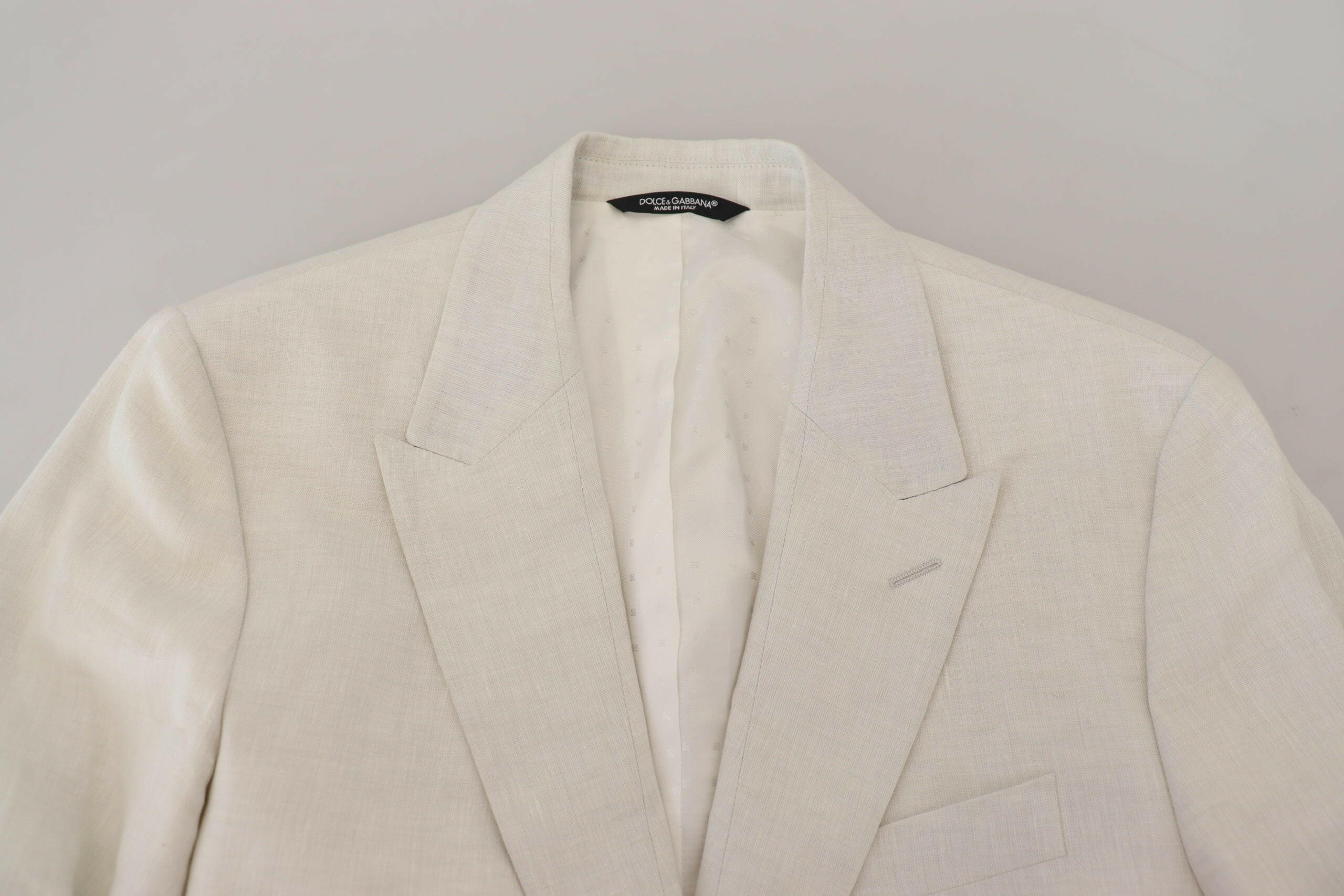 Dolce & Gabbana White Linen Slim Fit Jacket Blazer -   -  Dolce & Gabbana. Dolce & Gabbana White Linen Slim Fit Jacket Blazer -   -  Dolce & Gabbana.
