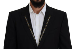 Dolce & Gabbana Black Wool Stretch Slim Fit Jacket Blazer -   -  Dolce & Gabbana.