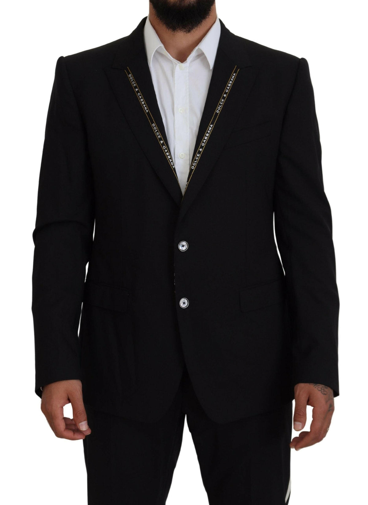 Dolce & Gabbana Black Wool Stretch Slim Fit Jacket Blazer -   -  Dolce & Gabbana.