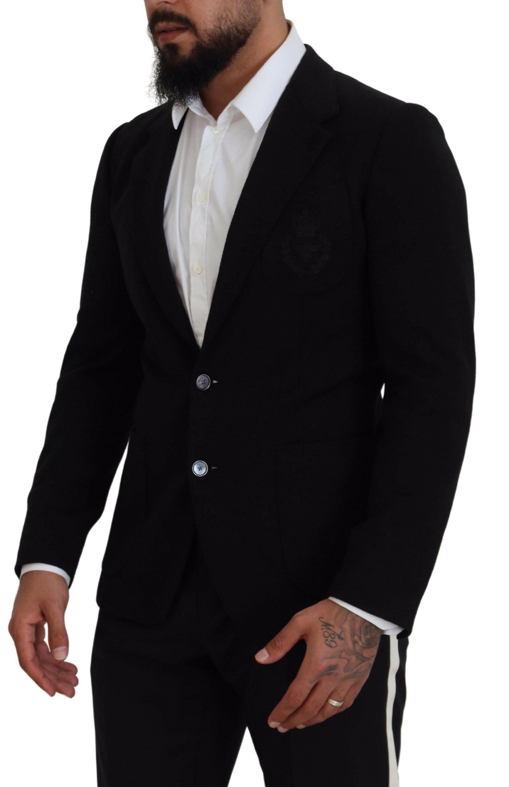 Dolce & Gabbana Black Wool Crown Slim Fit Jacket Blazer -   -  Dolce & Gabbana. Dolce & Gabbana Black Wool Crown Slim Fit Jacket Blazer -   -  Dolce & Gabbana.