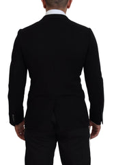 Dolce & Gabbana Black Wool Crown Slim Fit Jacket Blazer -   -  Dolce & Gabbana.
