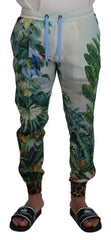 Dolce & Gabbana White Floral Printed Men Jogger Pants -   -  Dolce & Gabbana.