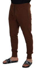 Dolce & Gabbana Brown Cashmere Men Drawstring Jogger Pants -   -  Dolce & Gabbana.