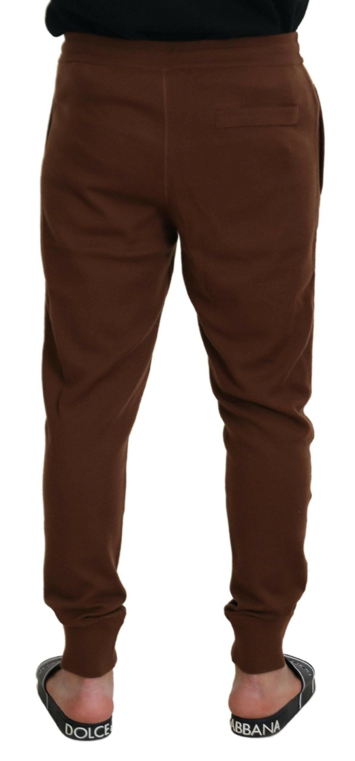 Dolce & Gabbana Brown Cashmere Men Drawstring Jogger Pants -   -  Dolce & Gabbana. Dolce & Gabbana Brown Cashmere Men Drawstring Jogger Pants -   -  Dolce & Gabbana.