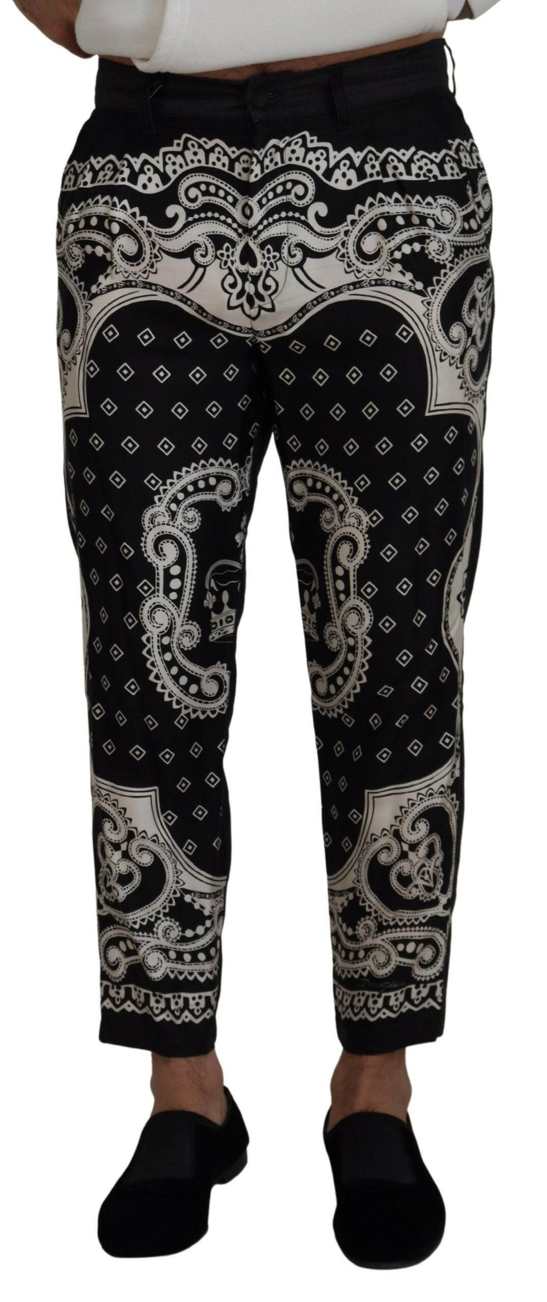 Dolce & Gabbana Black Silk Bandana Print Pants -   -  Dolce & Gabbana.