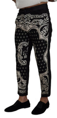Dolce & Gabbana Black Silk Bandana Print Pants -   -  Dolce & Gabbana.