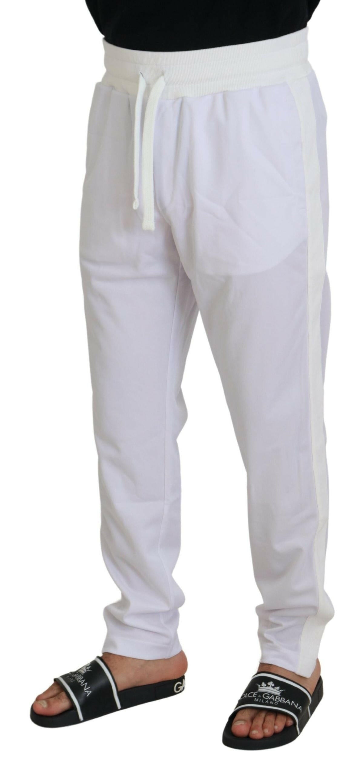 Dolce & Gabbana White Polyester Crown Logo Jogger Pants -   -  Dolce & Gabbana. Dolce & Gabbana White Polyester Crown Logo Jogger Pants -   -  Dolce & Gabbana.