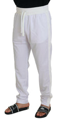 Dolce & Gabbana White Polyester Crown Logo Jogger Pants -   -  Dolce & Gabbana.