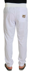 Dolce & Gabbana White Polyester Crown Logo Jogger Pants -   -  Dolce & Gabbana.