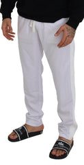 Dolce & Gabbana White Polyester Crown Logo Jogger Pants -   -  Dolce & Gabbana.