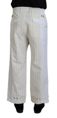 Dolce & Gabbana White Cotton Striped Formal Pants -   -  Dolce & Gabbana.