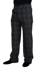 Dolce & Gabbana Gray Checkered Mid Waist Men Pants -   -  Dolce & Gabbana.