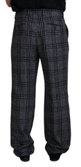 Dolce & Gabbana Gray Checkered Mid Waist Men Pants -   -  Dolce & Gabbana.