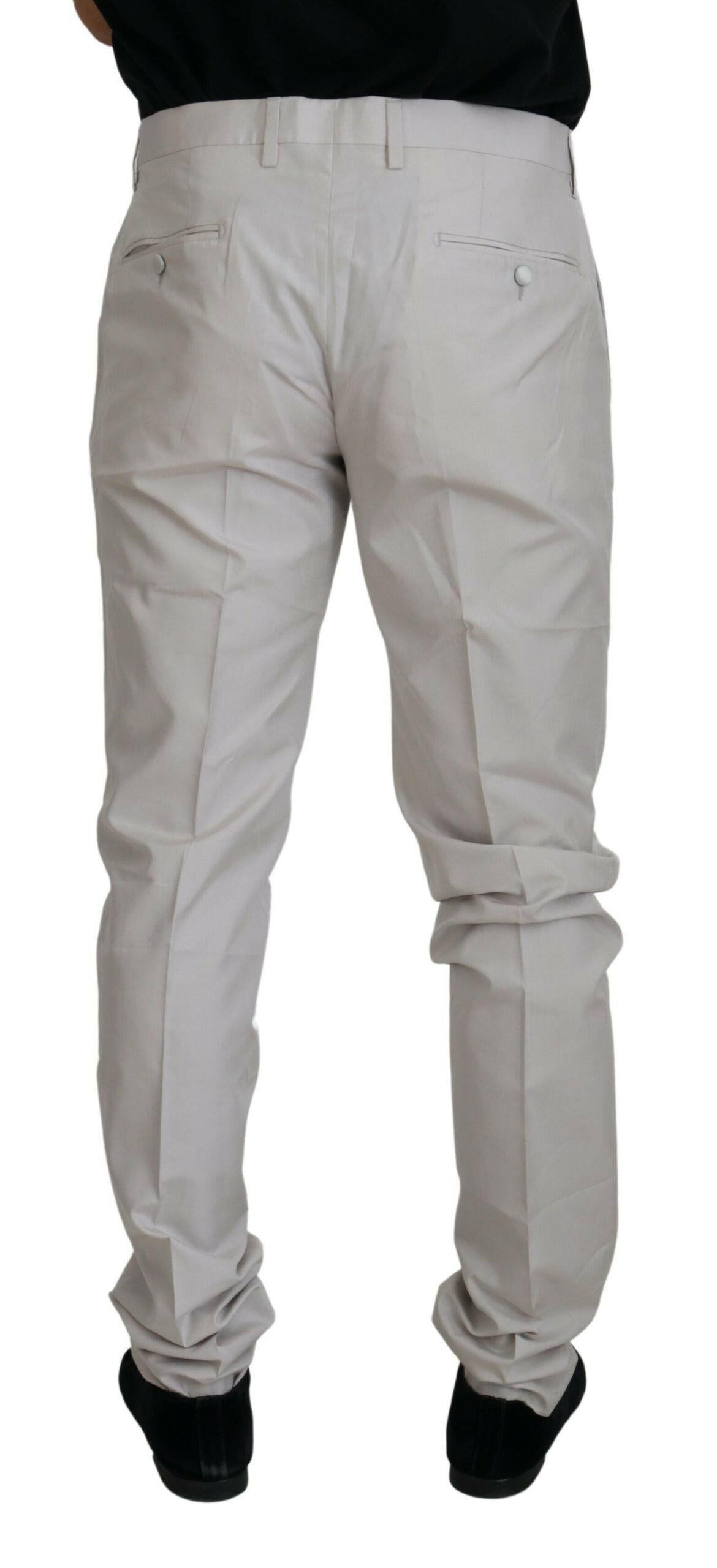 Dolce & Gabbana Off White Silk Mid Waist Chino Pants -   -  Dolce & Gabbana. Dolce & Gabbana Off White Silk Mid Waist Chino Pants -   -  Dolce & Gabbana.