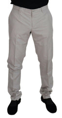 Dolce & Gabbana Off White Silk Mid Waist Chino Pants -   -  Dolce & Gabbana.