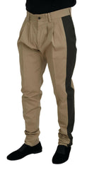 Dolce & Gabbana Brown Black Cotton Chino Men Pants -   -  Dolce & Gabbana.