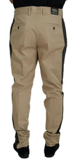 Dolce & Gabbana Brown Black Cotton Chino Men Pants -   -  Dolce & Gabbana.