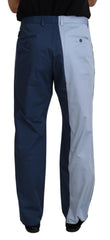 Dolce & Gabbana Blue Cotton Straight Fit Pants -   -  Dolce & Gabbana.