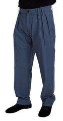 Dolce & Gabbana Blue Linen Chino Men Formal Pants -   -  Dolce & Gabbana.