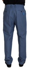 Dolce & Gabbana Blue Linen Chino Men Formal Pants -   -  Dolce & Gabbana.