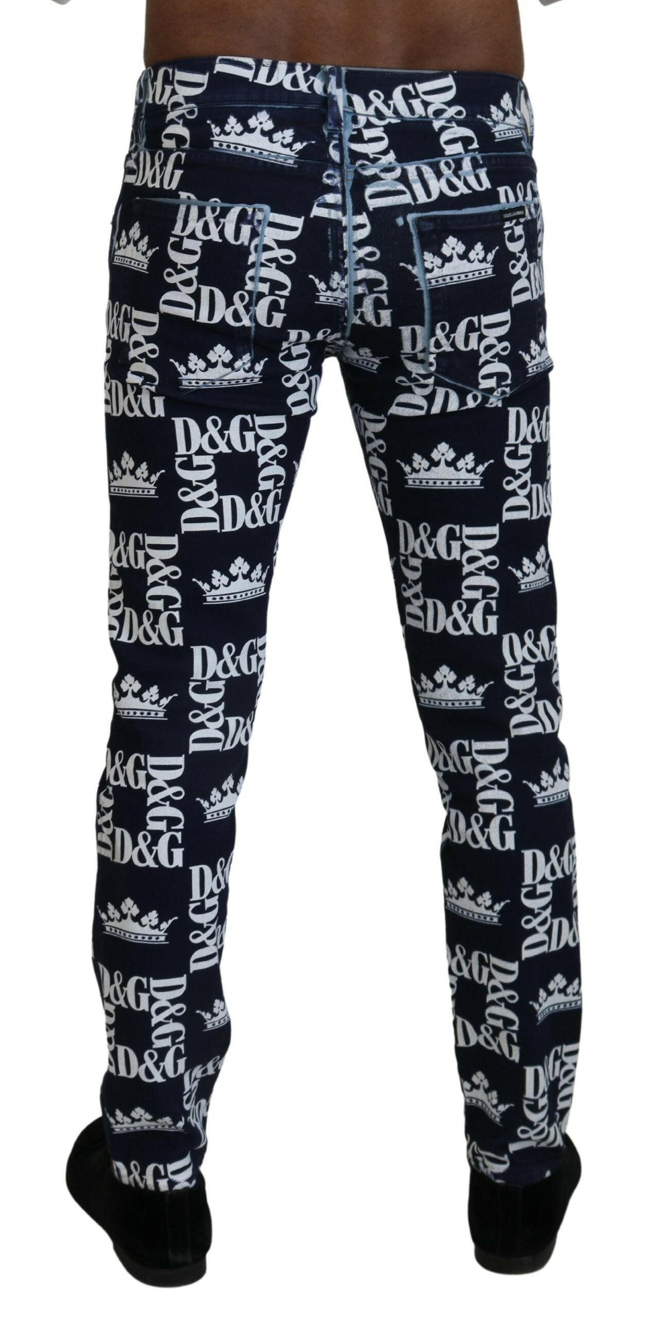 Dolce & Gabbana Blue Cotton DG Crown Skinny Denim Jeans -   -  Dolce & Gabbana. Dolce & Gabbana Blue Cotton DG Crown Skinny Denim Jeans -   -  Dolce & Gabbana.